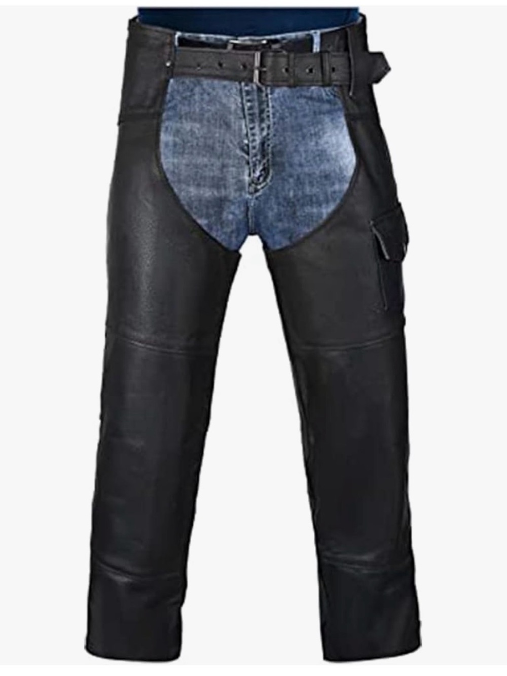 New with tags! HWK leather motorcycle  chaps - black - size 44